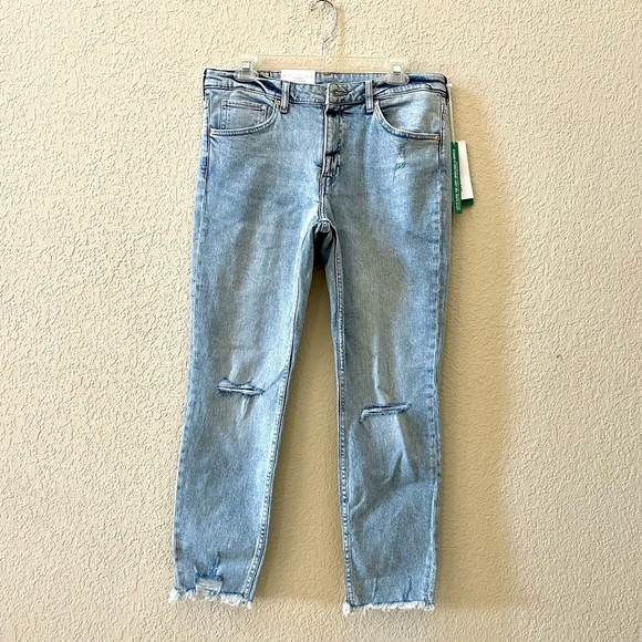 H&M Jeans Girlfriend Fit Regular Waist Loose Fit High Rise Light Wash 8 - Picture 2 of 11